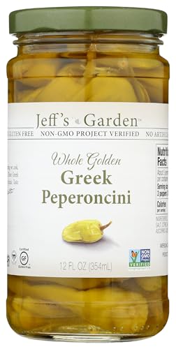 Jeff's Garden, Peperoncini Grrek Golden Whole, 12 Ounce