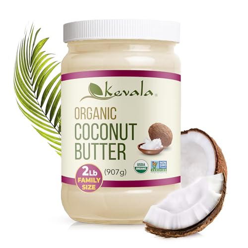 Kevala Organic Coconut Butter - 2 lb, Natural Plant Based Sandwich Spread | Coconut Cream for Cooking and Baking, Addition to Keto Snacks and Breakfast Ingredient, Dairy Free Organic Butter Spread