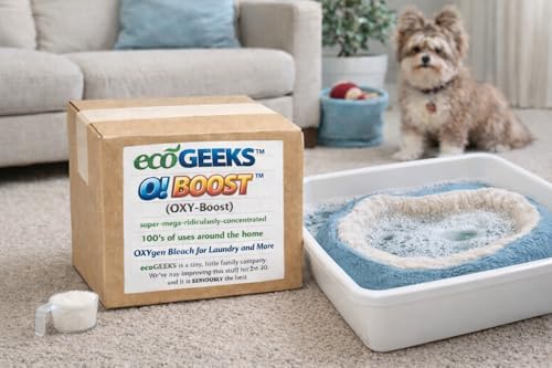 ecoGeek’s O! BOOST (OXY-Boost) Oxygen Bleach – Three 19 lb Bulk Bags – Concentrated Sodium Percarbonate Laundry & All-Purpose Cleaner –
