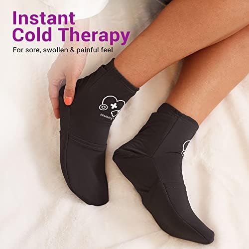 Zomaple Cold Therapy Socks, 2 Gel Packs for Neuropathy & Hot Feet Comfort