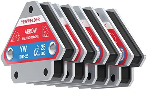 YESWELDER 4-Pc Welding Magnet Set, 50 lb Holding Power Welding Accessories