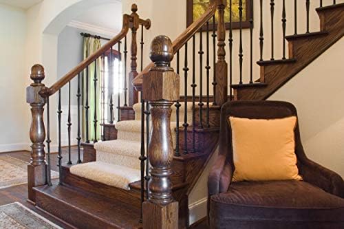 Red Oak 6010-8E 2-1/4 inch Width x 2-3/8 inch Tall Traditional Style Straight Wood Handrail for Stair Remodeling 8 feet Long