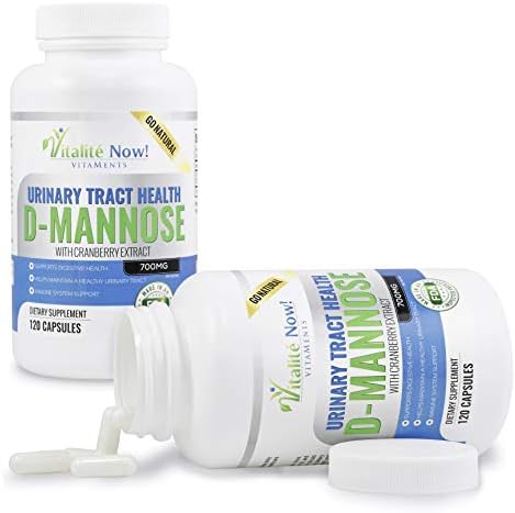 High Strength Pure D-Mannose with Cranberry Extract for UTIs | Natural Urinary Tract Infections - Digestive Health - Immune System Support - 700mg