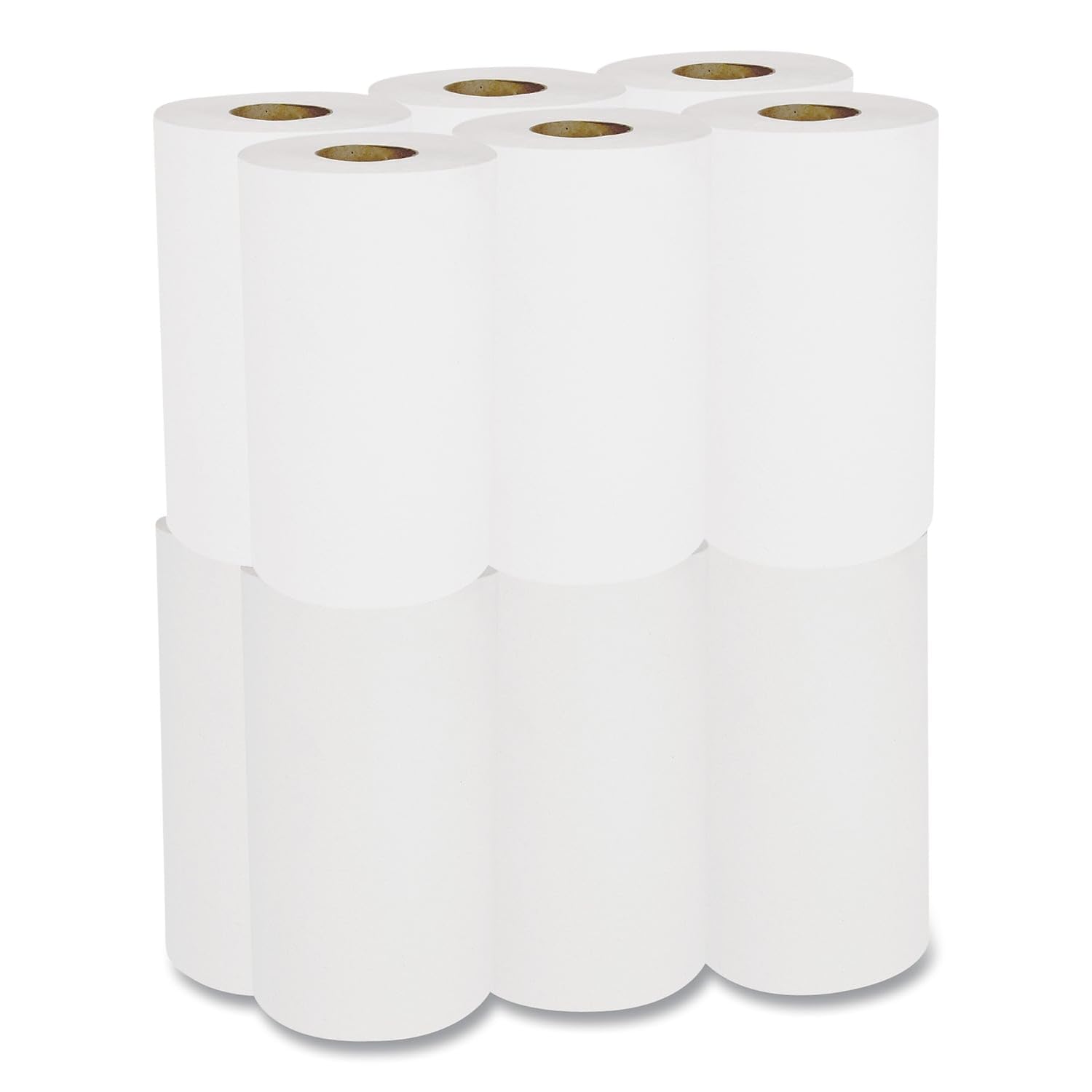 Boardwalk 6250 Hardwound Paper Towels, Nonperforated 1-Ply White, 350 ft (Case of 12 Rolls) | Made In The USA