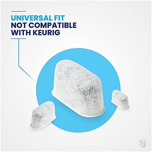 K&J 12-Pack Cuisinart® Coffee Filter Replacement Charcoal Water Filters for Coffee Makers - Fits all Cuisinart and Braun BrewSense Coffee Makers