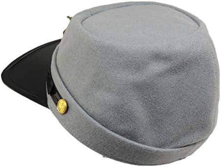 100% Wool Men's Civil War Replica Kepi Hat Grey Medium