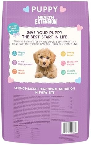 Health Extension Little Bites LITE Dry Dog Food, Chicken & Brown Rice for Toy and Small Breeds, Supports Healthy Weight, with Probiotics & Superfoods for Digestion & Coat Health, 4 lb Bag