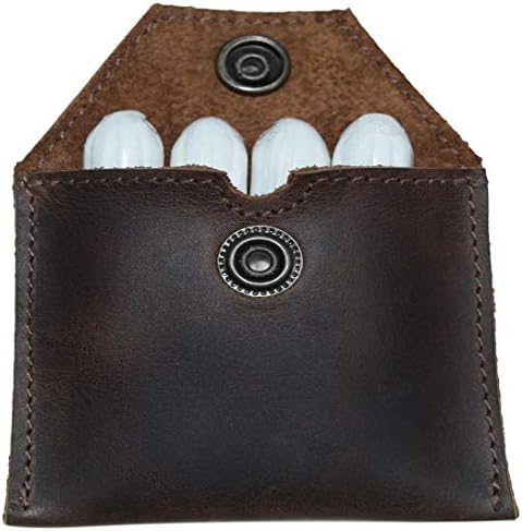 Hide & Drink, Rustic Leather Tampon Case, Condom Holder Pouch, Secret Stash Handmade :: Bourbon Brown