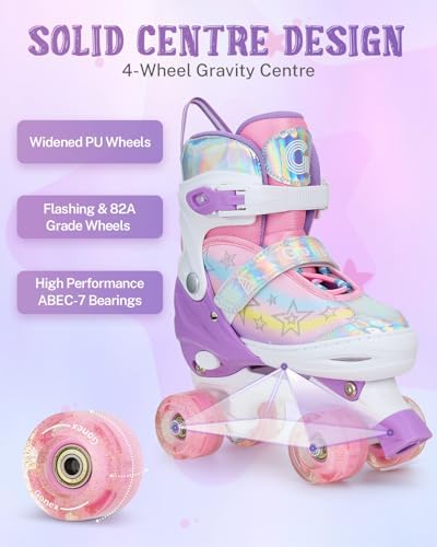 Gonex Roller Skates for Girls Kids Women with Light-Up Wheels