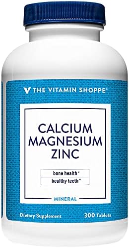 The Vitamin Shoppe Brand Calcium, Magnesium, Zinc & Vitamin D3, 100 Tablets