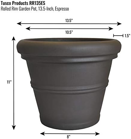 Tusco Products T30 Rolled Rim Pot, Round, Terra Cotta, 30-Inch