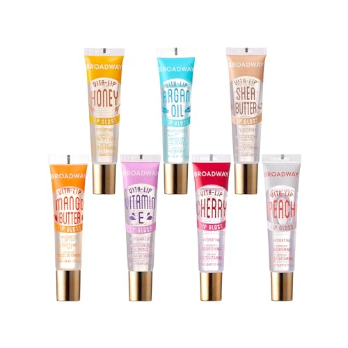 Ruby Kisses Broadway Vita-Lip Clear Lip Gloss (8 Pack), Ultra-Hydrating & Soothing Formula with Vitamins