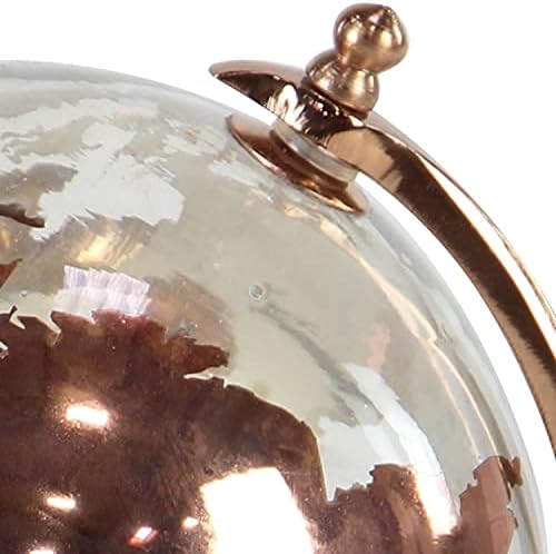 Deco 79 Aluminum Globe with Tiered Base, 9" x 8" x 13", Copper