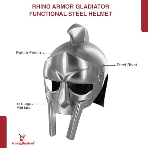 Armory Replicas Maximus Roman Gladiator Blackened 18g Helmet