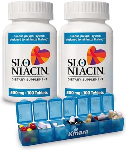 Slo-Niacin Slow Release Niacin 500mg - Vitamin B3 Supplement for Heart Wellness - Flush-Free B3 Vitamins for Cholesterol & Cardiovascular Support