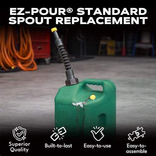 Gas Spout - Replacement Spout and Cap for Pre 2009 Gas Cans and Water Jugs (White Set or Black Set) | Flexible Spout with Cap Fits Pre-2009 Utility