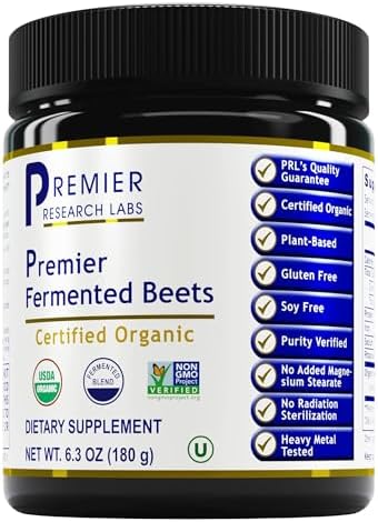 Premier Research Labs Premier Fermented Beets - Beet Root Powder Fermented, Organic Fermented Beets for Men & Women, Beetroot, Nitrates