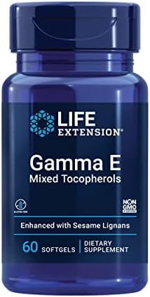 Life Extension Gamma E Mixed Tocopherols, Healthy Aging, Vitamin E Supplement, Enhanced with Sesame lignans, Gluten-Free, Non-GMO