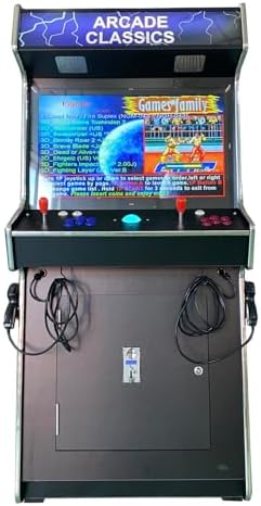 Full Size Commercial Grade Upright Standup Arcade Machine 2 Player 4500 Games 32 inch Screen Black with 2 Shooting Guns
