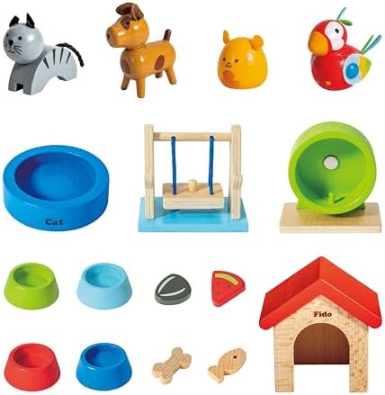 Hape Family Pets Wooden Dollhouse Animal Set
