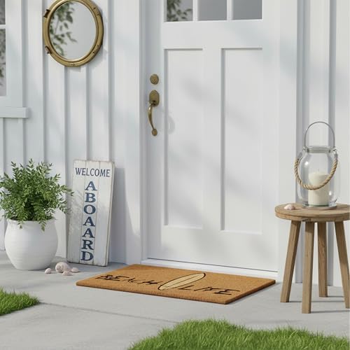 callowaymills 102331729 Beach Life Doormat, 17" x 29", Natural, Black