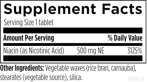 Designs for Health Niacin 500mg - Niacin CRT Vitamin B3 (Nicotinic Acid), Controlled Slow Release Tablets to Help Minimize Flush - Non-GMO