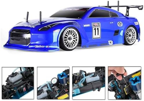Nitro RC Cars for Adult 1/10 2.4G Professional Fast Drift Remote Control Car Two Speed Nitrogen Drive Truck 4WD 80KM/H Metal Chassis Gas Methanol