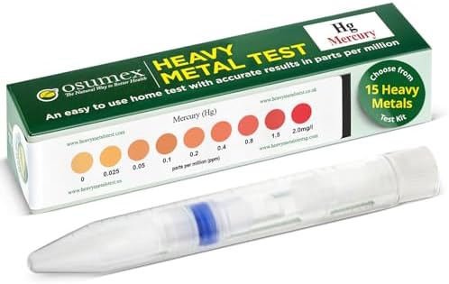 Heavy Metal Mercury Test Kit 1 Pack Heavy Metals Test - Drinking Water Test Kit, Heavy Metal Test Kit, Mercury Testing Kit