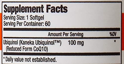 QNeeds® coqh-cf Ubiquinol 100 mg COQ10 Clinically Proven Enhanced Delivery for Maximum Absorption, Enhanced Mitochondrial Support