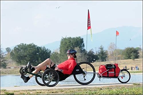 One-Wheel Bicycle Cargo Trailer with Kickstand – Converts to Wheelbarrow, Includes Bag, Fits 18" to 700c Bikes