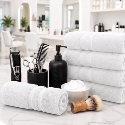 DAN RIVER 100% Cotton Salon Towels Set – 16x26 inches, Pack of 24, Highly Absorbent and Quick-Dry Towels for Hand, Salon, Spa, Beauty