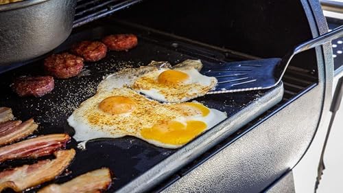 Bene Casa Reversible Cast-Iron Griddle | 20"x9"x1.5" Double Burner Pan | Flat & Ridged Surfaces for Versatile Cooking | Ideal for Stovetop, Oven
