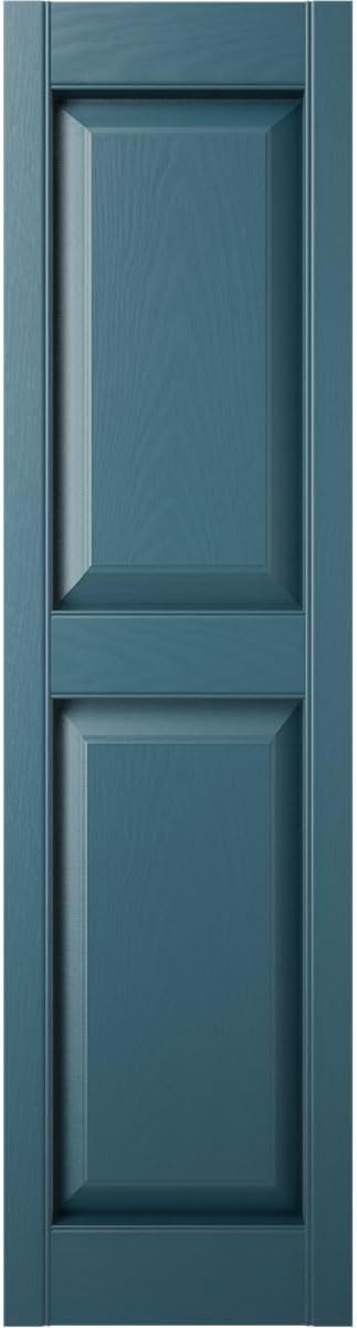 Mid America 00021247002 Standard Size Williamsburg Double Panel Vinyl Shutters, w/Installation Shutter-Lok's & Matching Screws (Per Pair), 002, 12"W x 47"H, Black