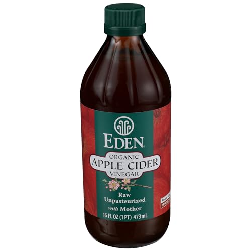Eden Organic Apple Cider Vinegar, Raw, Unpasteurized with Mother, 16oz Glass
