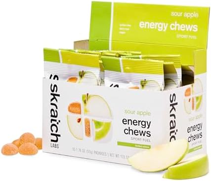 Skratch Labs Energy Chews, Caffeinated Sour Cherry, 10 Pack