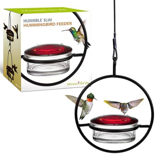 Mosaic Birds Hummble Slim Hummingbird Feeder, M045-301, 3.4 Ounce Capacity, Clear, 1 Piece