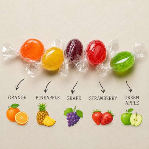 A Great Surprise Assorted Fruit Discs - 4 Pound Bag - Bulk Individually Wrapped Candy - Fruit Flavored Candies