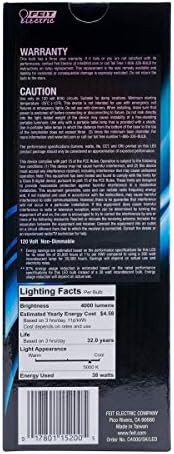 Feit Electric C4000/5K/LED LED Light Bulb, Yard, Yard Light