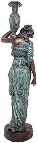 Design Toscano Dione the Divine Greek Water Woman Indoor/Outdoor Garden Statue, Medium, 22 inches tall, Cast Stone Resin, Antique Stone Finish