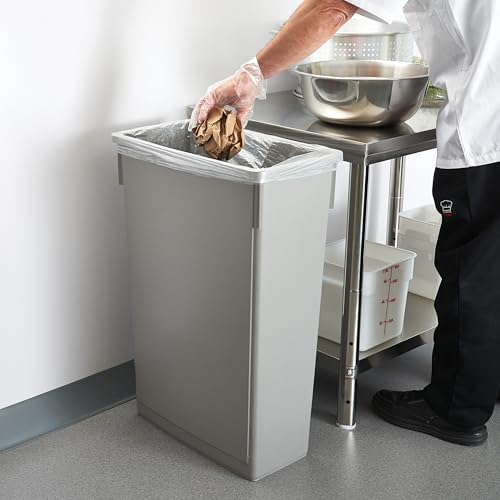 Winco Slender Trash Can, 23-Gallon, Brown | Great for Kitchens, Dining Areas and Back-of-house Cleanup