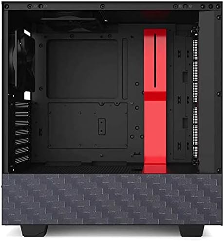 Skinit Decal Gaming Skin Compatible with NZXT H510 Compact ATX Mid-Tower Case - Skinit Originally Designed Silver Carbon Fiber Design