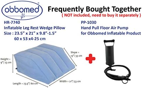 HR-7740, New & Handy Valve, Inflatable Leg Rest Lifter Bed Wedge Cushion/Pillow, Velour Surface Finish for Post-Surgery, Pain Relief, Foot