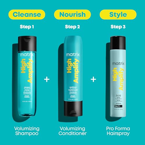 MATRIX High Amplify Firm Hold Hairspray – For Fine Hair | Silicone-free, vegan, adds intense volume and shine, provides 24 hour humidity resistance