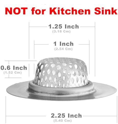 2 Pack - 2.25" Top / 1" Basket- Sink Strainer Bathroom, Utility, Slop, Laundry