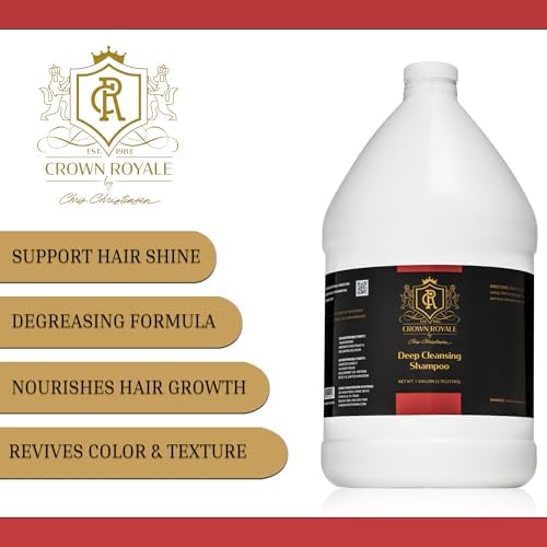 Crown Royale Deep Cleansing Dog Shampoo Concentrate, Revives Color and Texture, Nourishes and Stimulates Hair Growth, Made in USA, 1 gal