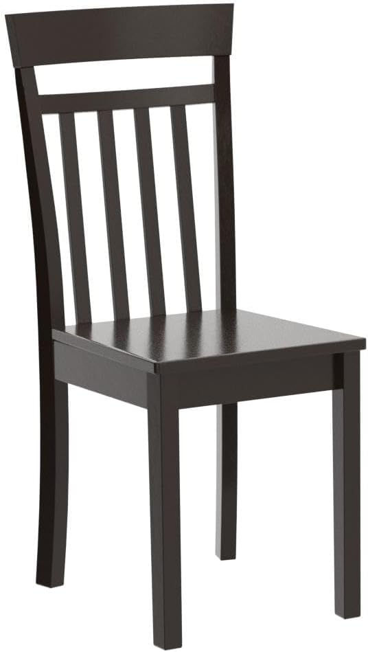East West Furniture CAC-MAH-LC Capri Kitchen Dining Chairs - Faux Leather Upholstered Solid Wood Chairs, Set of 2, Mahogany