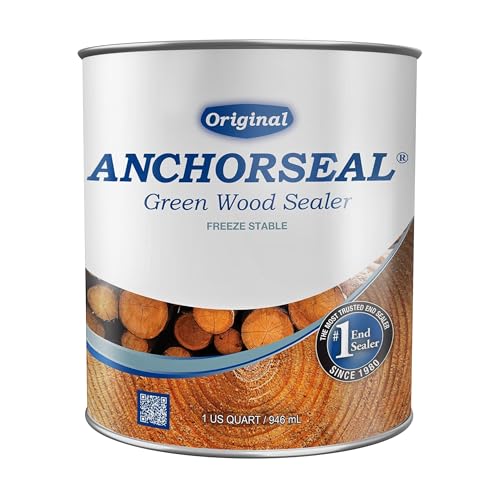 ANCHORSEAL Classic Log and Lumber End Sealer, Prevents Checking, 1 Quart | Water Based Wax Emulsion, Prevents up to 90% of Checking, Drying Splits Prevention, Hardwood & Softwood Compatible