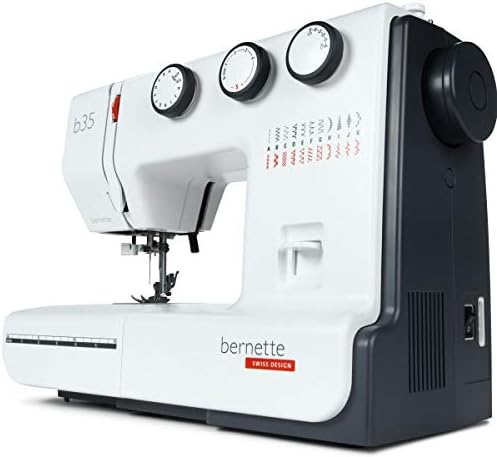Bernette B35 Sewing Machine Swiss Design with 23 Stitches, 7 Presser Feet, Automatic Buttonhole, Quilting, Heavy-Duty Build, LED Light, Portable