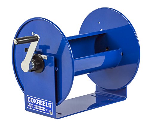 Coxreels 112-3-100 Hand Crank Hose Reel - Heavy-Duty Steel Frame for Stability - Adjustable Tension Brake for Controlled Operation- Fits 3/8 x 100 ft Hose - 12 x 18.25 x 13 inches