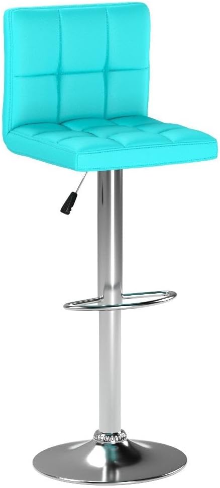 Homall Bar Stools Modern PU Leather Adjustable Swivel Barstools, Armless Hydraulic Kitchen Counter Bar Stool Extra Height Square Island Barstool with Back Set of 2 (Leather, White)